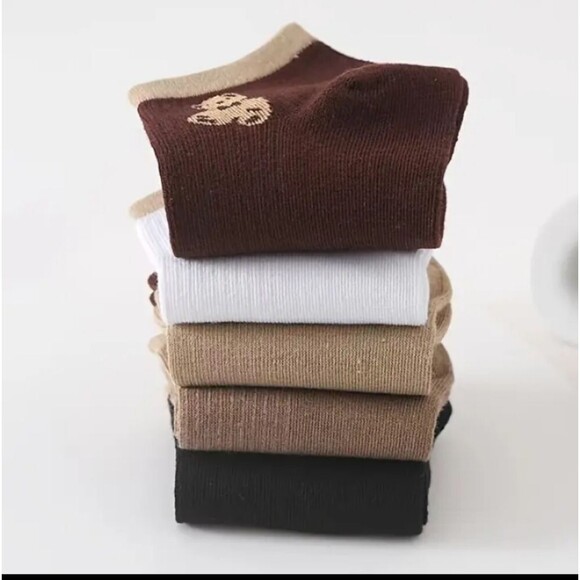BROWN teddy bear ankle socks bundle tan neutral color - Picture 2 of 5